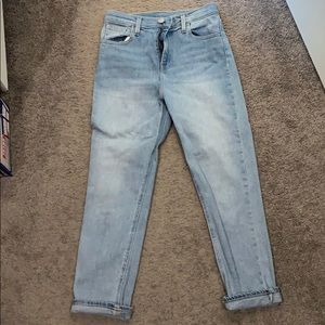 High rise straight leg mom jeans
